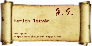 Herich István névjegykártya